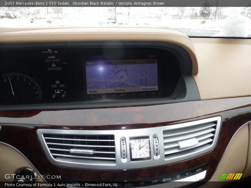 Obsidian Black Metallic / designo Armagnac Brown 2007 Mercedes-Benz S 550 Sedan