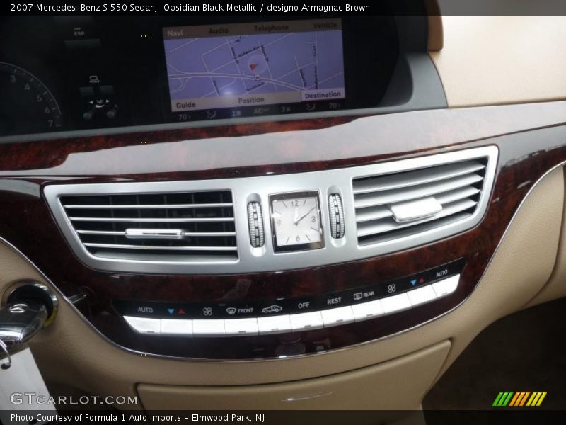 Obsidian Black Metallic / designo Armagnac Brown 2007 Mercedes-Benz S 550 Sedan