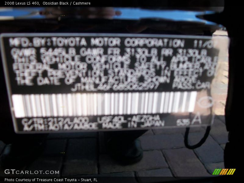 Obsidian Black / Cashmere 2008 Lexus LS 460