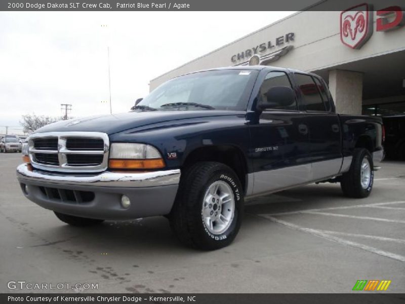 Patriot Blue Pearl / Agate 2000 Dodge Dakota SLT Crew Cab