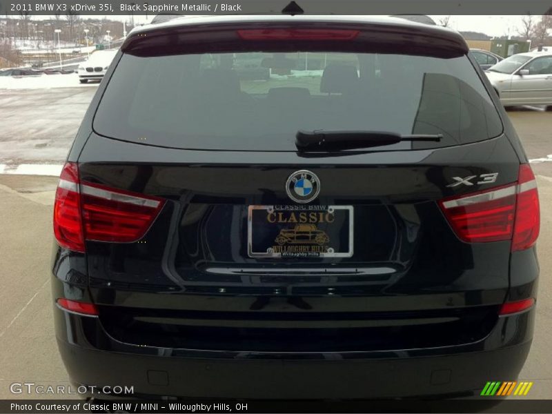 Black Sapphire Metallic / Black 2011 BMW X3 xDrive 35i