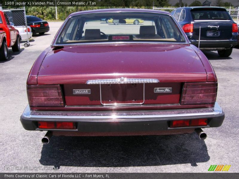Crimson Metallic / Tan 1988 Jaguar XJ Vanden Plas