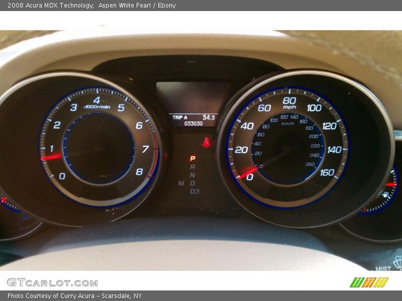 Aspen White Pearl / Ebony 2008 Acura MDX Technology