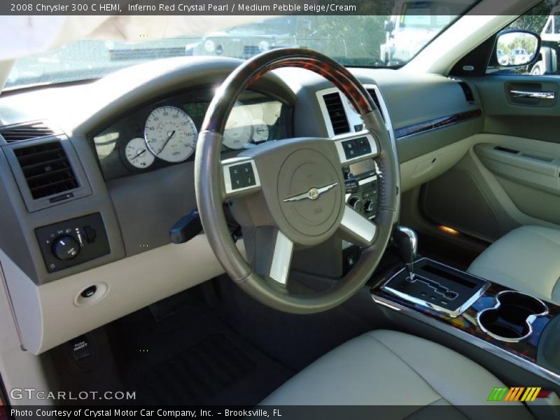 Inferno Red Crystal Pearl / Medium Pebble Beige/Cream 2008 Chrysler 300 C HEMI