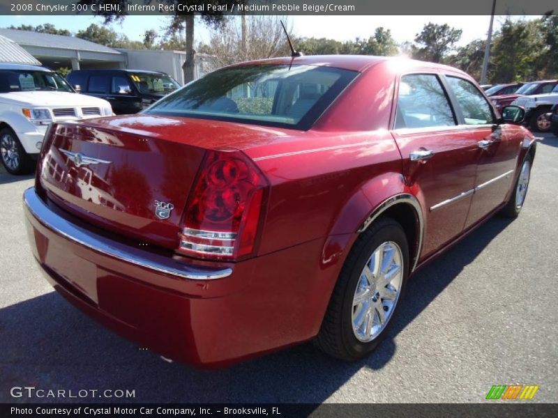 Inferno Red Crystal Pearl / Medium Pebble Beige/Cream 2008 Chrysler 300 C HEMI