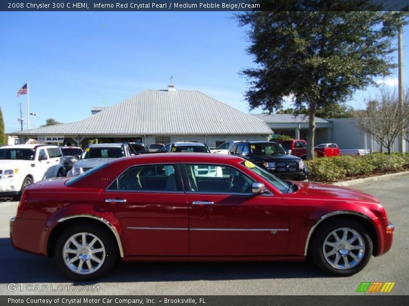 Inferno Red Crystal Pearl / Medium Pebble Beige/Cream 2008 Chrysler 300 C HEMI