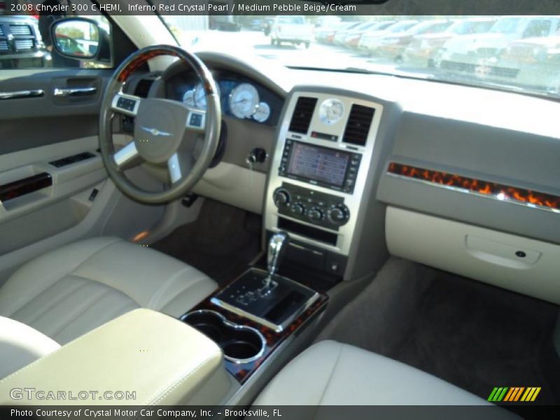 Inferno Red Crystal Pearl / Medium Pebble Beige/Cream 2008 Chrysler 300 C HEMI