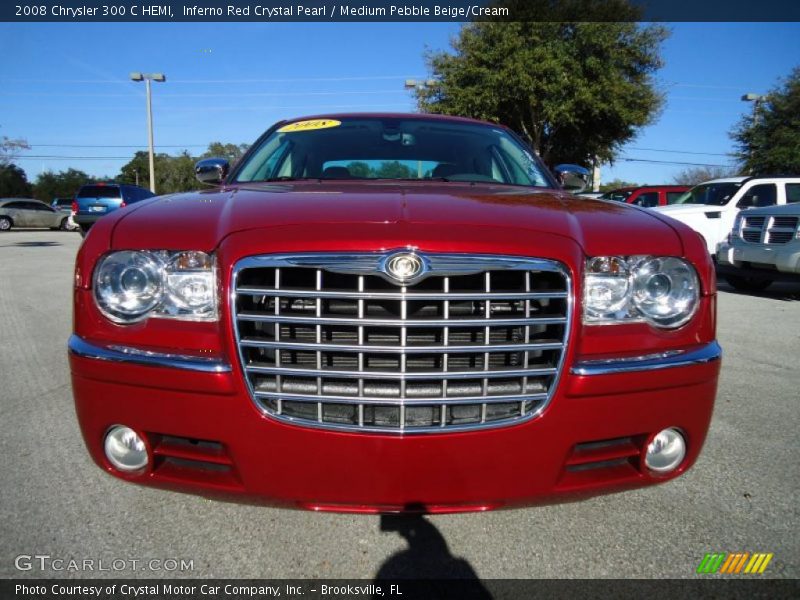 Inferno Red Crystal Pearl / Medium Pebble Beige/Cream 2008 Chrysler 300 C HEMI
