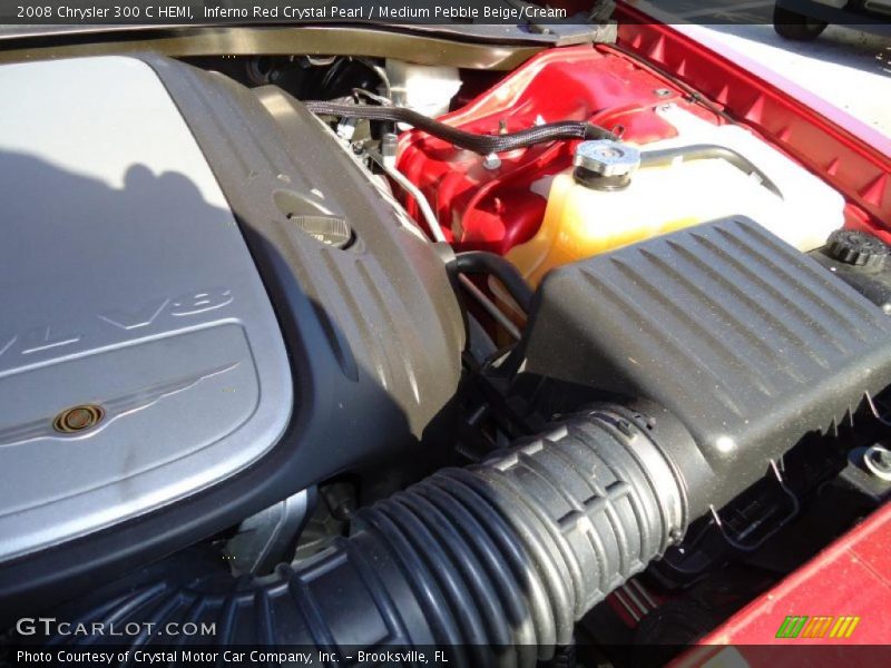 Inferno Red Crystal Pearl / Medium Pebble Beige/Cream 2008 Chrysler 300 C HEMI