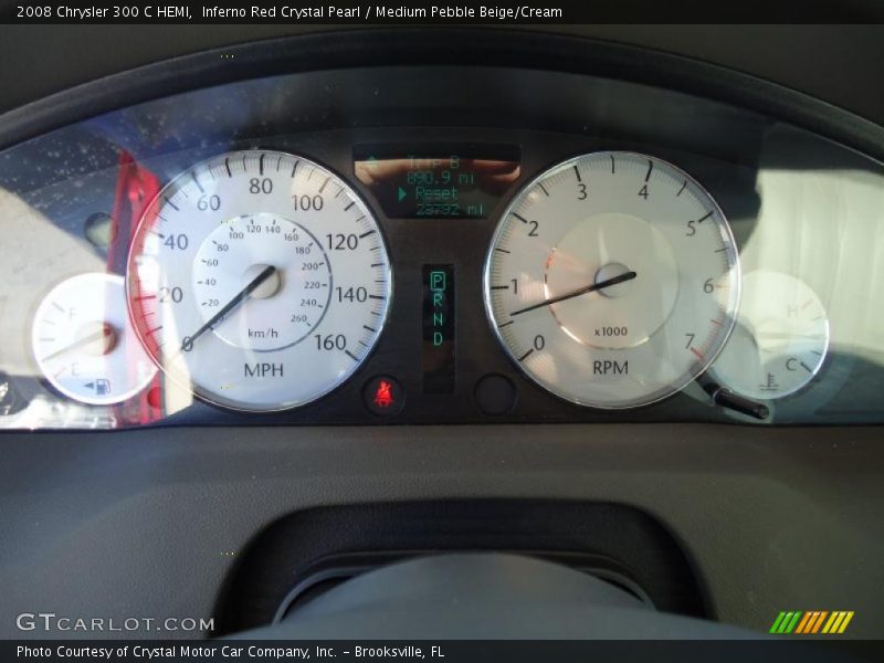Inferno Red Crystal Pearl / Medium Pebble Beige/Cream 2008 Chrysler 300 C HEMI