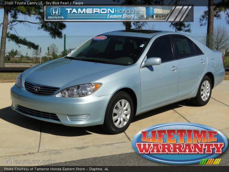 Sky Blue Pearl / Taupe 2006 Toyota Camry LE