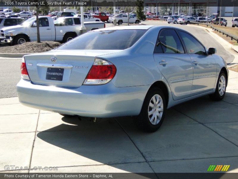 Sky Blue Pearl / Taupe 2006 Toyota Camry LE