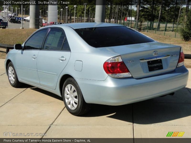 Sky Blue Pearl / Taupe 2006 Toyota Camry LE
