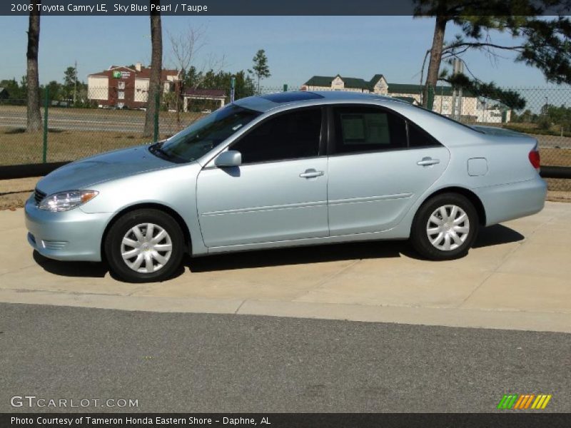 Sky Blue Pearl / Taupe 2006 Toyota Camry LE
