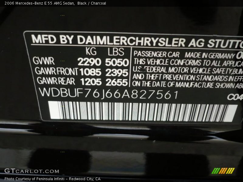 Black / Charcoal 2006 Mercedes-Benz E 55 AMG Sedan