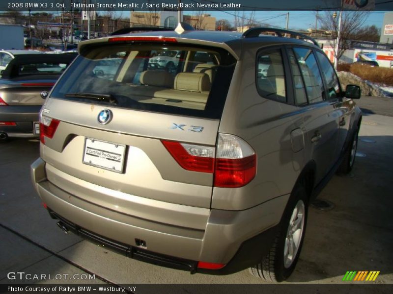 Platinum Bronze Metallic / Sand Beige/Black Nevada Leather 2008 BMW X3 3.0si