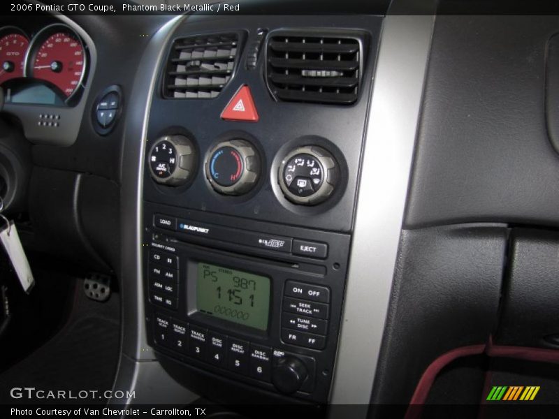 Controls of 2006 GTO Coupe