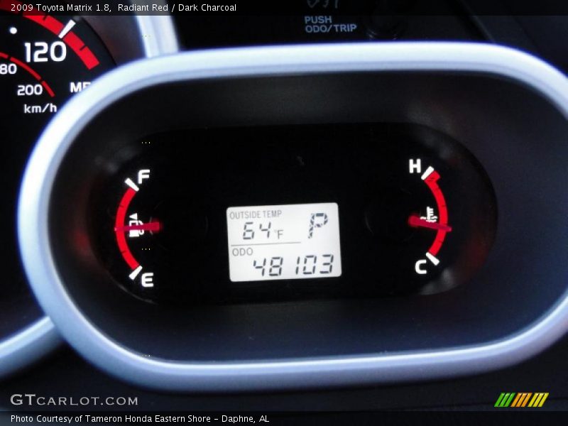 Radiant Red / Dark Charcoal 2009 Toyota Matrix 1.8