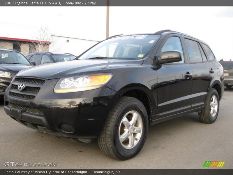 Ebony Black / Gray 2008 Hyundai Santa Fe GLS 4WD