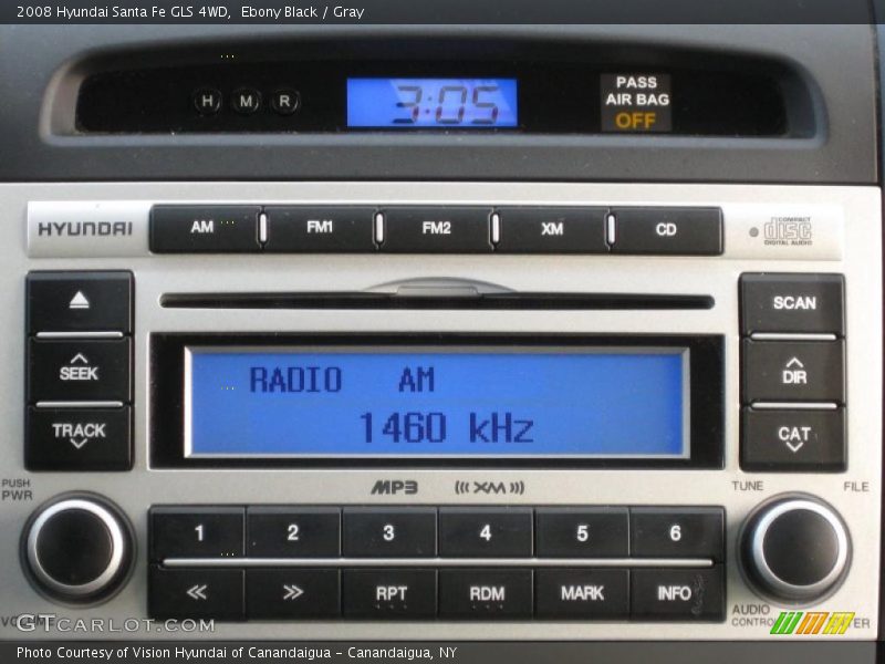 Ebony Black / Gray 2008 Hyundai Santa Fe GLS 4WD