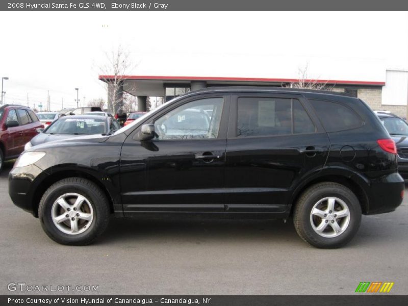Ebony Black / Gray 2008 Hyundai Santa Fe GLS 4WD
