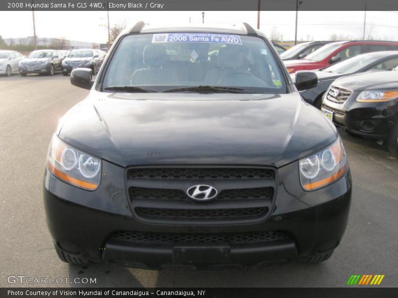 Ebony Black / Gray 2008 Hyundai Santa Fe GLS 4WD