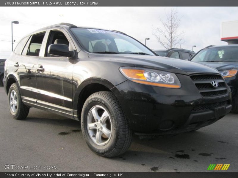Ebony Black / Gray 2008 Hyundai Santa Fe GLS 4WD