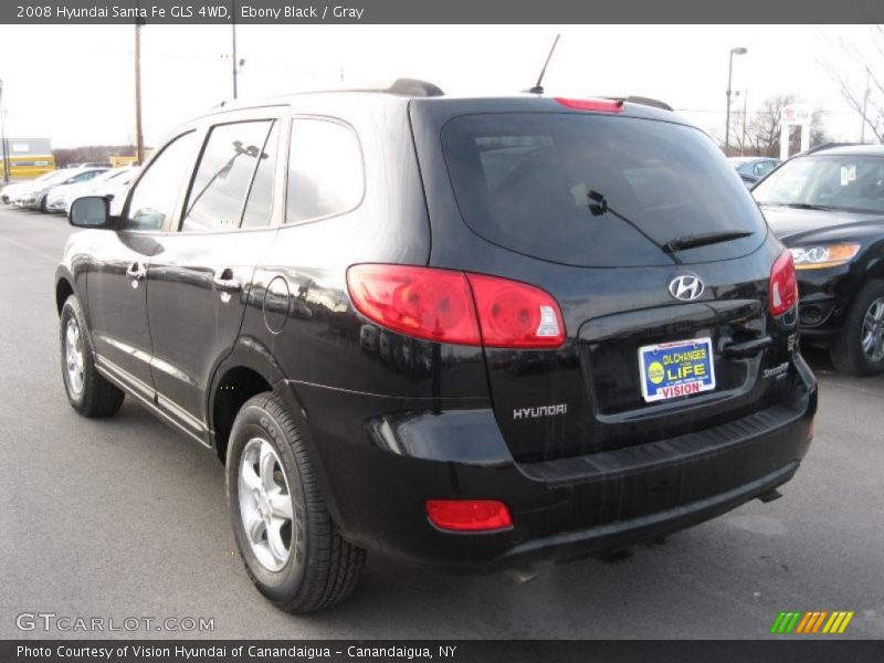 Ebony Black / Gray 2008 Hyundai Santa Fe GLS 4WD