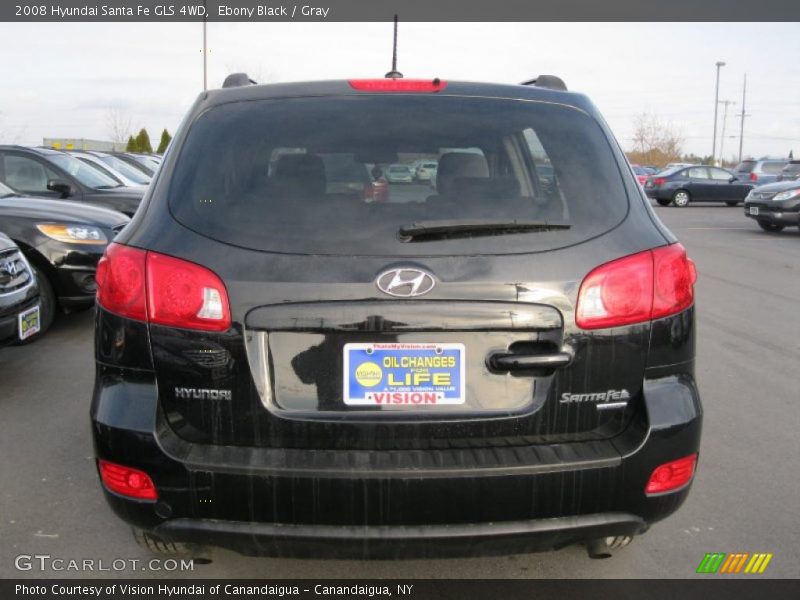 Ebony Black / Gray 2008 Hyundai Santa Fe GLS 4WD