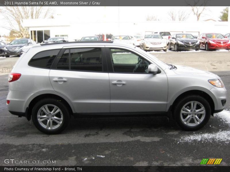 Moonstone Silver / Gray 2011 Hyundai Santa Fe SE AWD