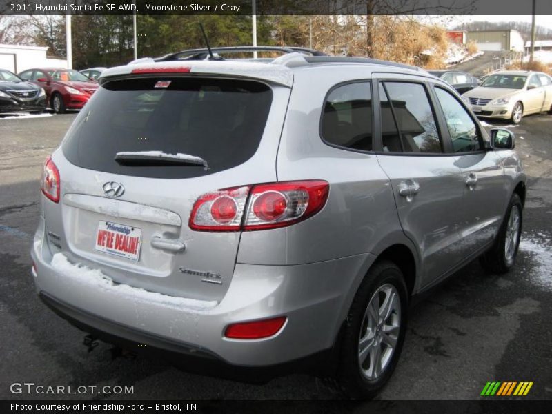 Moonstone Silver / Gray 2011 Hyundai Santa Fe SE AWD