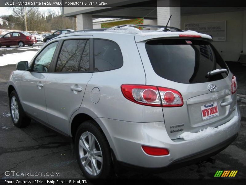 Moonstone Silver / Gray 2011 Hyundai Santa Fe SE AWD