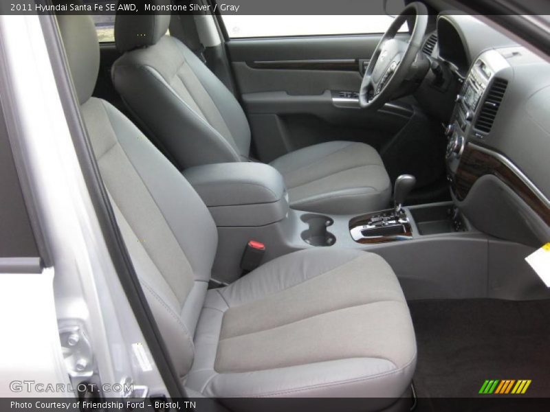 Moonstone Silver / Gray 2011 Hyundai Santa Fe SE AWD