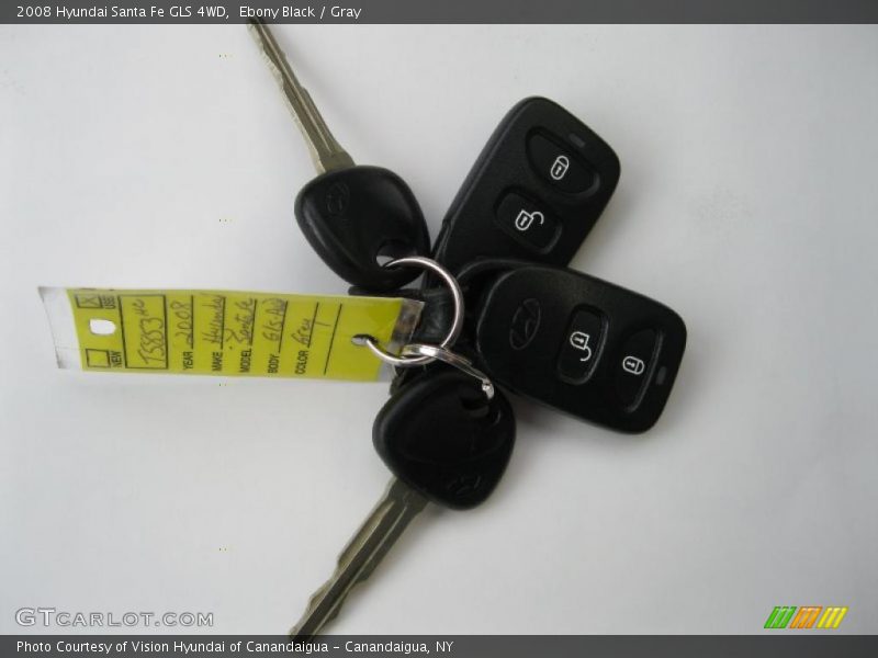 Ebony Black / Gray 2008 Hyundai Santa Fe GLS 4WD