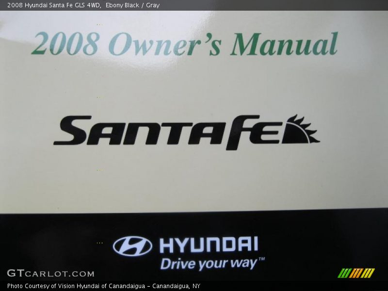 Ebony Black / Gray 2008 Hyundai Santa Fe GLS 4WD