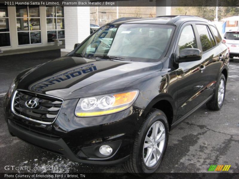 Phantom Black Metallic / Beige 2011 Hyundai Santa Fe Limited