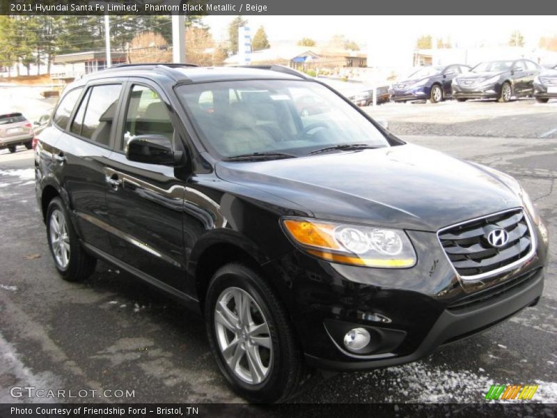 Phantom Black Metallic / Beige 2011 Hyundai Santa Fe Limited