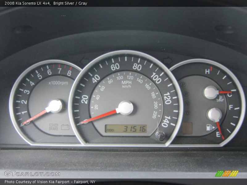 Bright Silver / Gray 2008 Kia Sorento LX 4x4