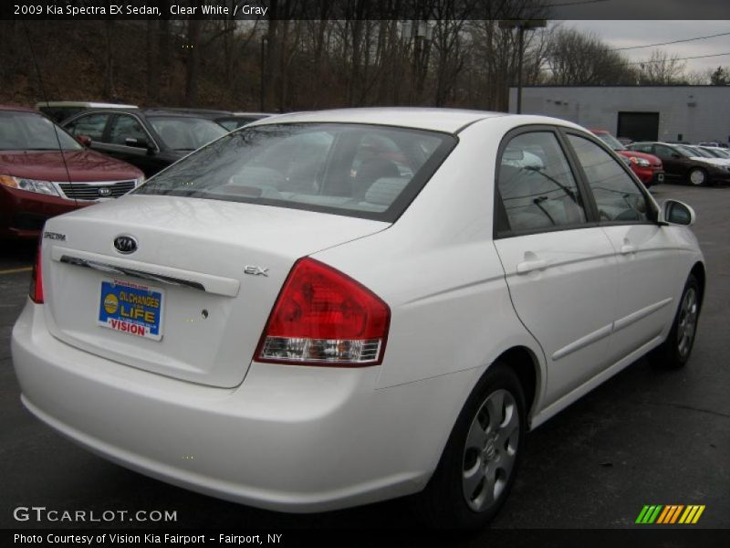Clear White / Gray 2009 Kia Spectra EX Sedan