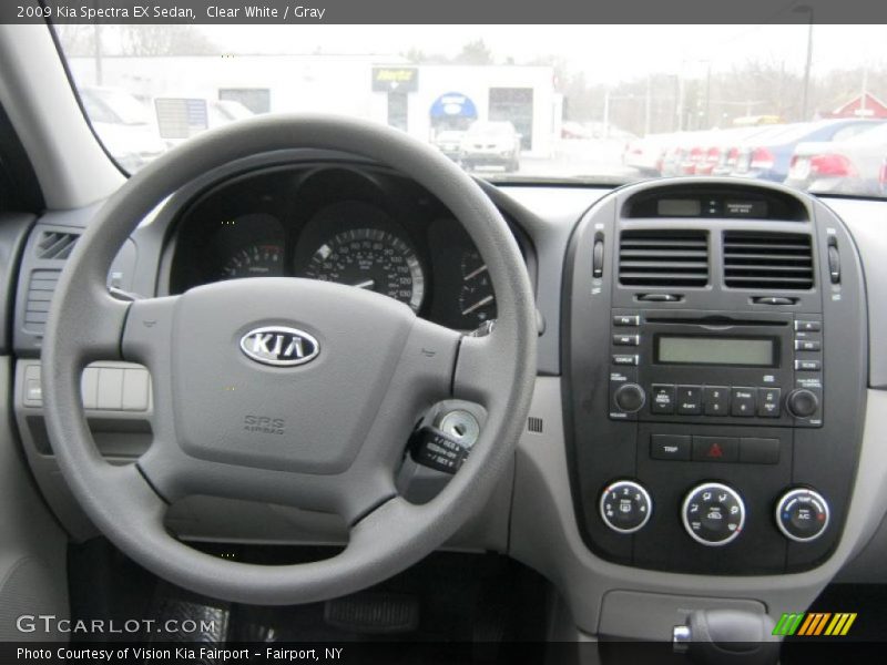 Clear White / Gray 2009 Kia Spectra EX Sedan