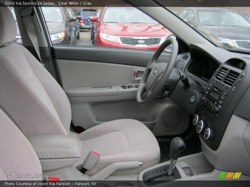 Clear White / Gray 2009 Kia Spectra EX Sedan