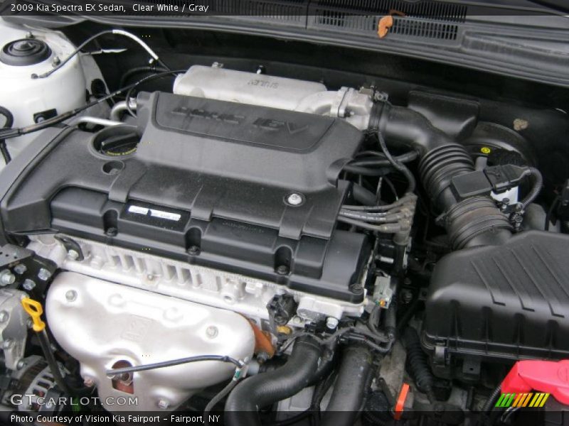 Clear White / Gray 2009 Kia Spectra EX Sedan