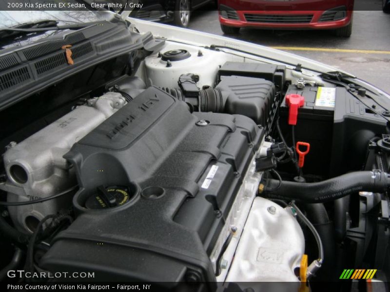 Clear White / Gray 2009 Kia Spectra EX Sedan