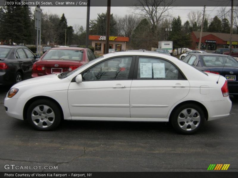 Clear White / Gray 2009 Kia Spectra EX Sedan