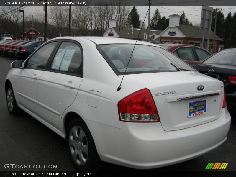 Clear White / Gray 2009 Kia Spectra EX Sedan