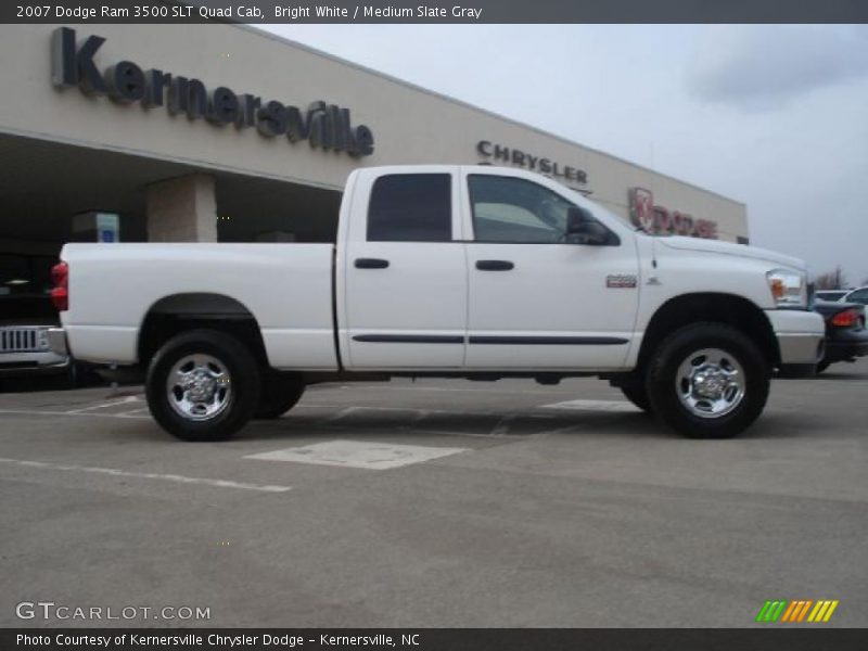 Bright White / Medium Slate Gray 2007 Dodge Ram 3500 SLT Quad Cab