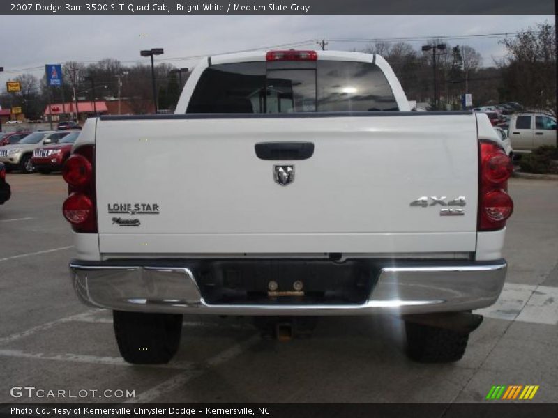 Bright White / Medium Slate Gray 2007 Dodge Ram 3500 SLT Quad Cab