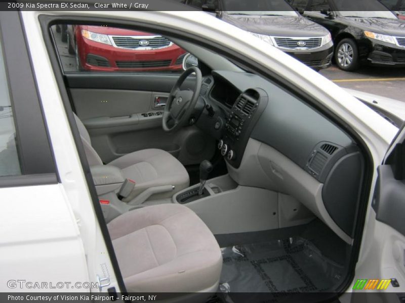 Clear White / Gray 2009 Kia Spectra EX Sedan