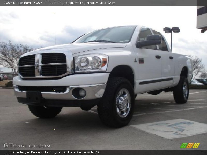 Bright White / Medium Slate Gray 2007 Dodge Ram 3500 SLT Quad Cab