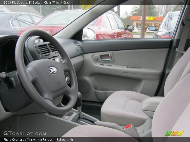 Clear White / Gray 2009 Kia Spectra EX Sedan